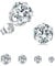 Silberne Ohrstecker für Damen | 925 Sterling Silber Ohrstecker Set | Kleine Helix Tragus Knorpel Ohrringe | 4 Paar Zirkonia Ohrstecker für Frauen Mädchen (3/4/5/6 mm)