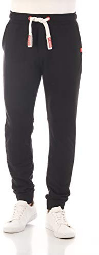 riverso Jogginghose Herren lang RIVTim Slim Fit Sporthose Trainingshose Freizeithose Schwarz 3XL, Größe:3XL, Farbe:Black-Formula Red (24001)