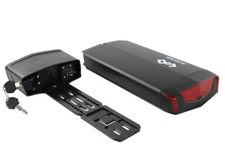 Batteria bici elettrica 36V 13Ah con fanale posteriore - Litio Batteria portapacchi per 36V 500W 250W Mid Drive e motore mozzo posteriore anteriore - Battery del kit di conversione Ebike
