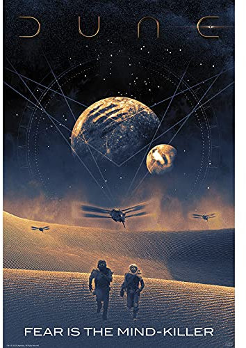 ABYSTYLE Dune Fear is the Mind Killer, ungerahmtes Poster, 91,4 x 61 cm, mit Paul & Chani mit Ornithoptern, Wandkunstdrucke für Schlafzimmer, Heimdekoration, Geschenk