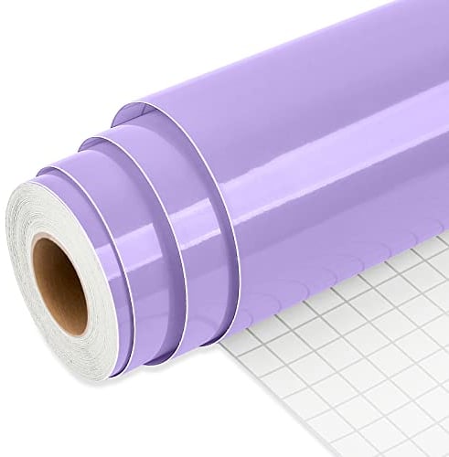 IModeur Purple Vinyl Permanent, 30.48 x 762 cm Glossy Purple Permanent Vinyl for Cup, Cricut Vinyl for Birthday Gift, Party Ornaments, Home Decor