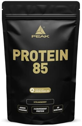 PEAK Protein 85-900g Geschmack Strawberry I 30 Portionen I Pulver I Mehrkomponentenprotein I Proteinquelle: Sojaprotein, Casein, Weizenprotein I Vitaminzusatz