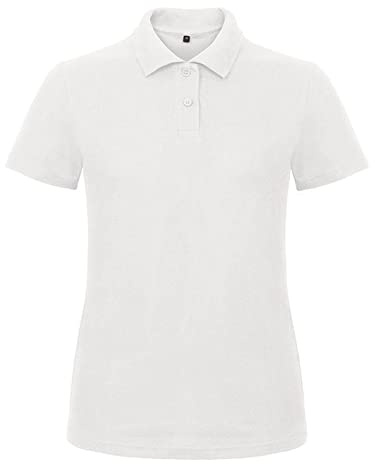 Niscioma Polo Donna Manica Corta - T-Shirt con Colletto e 2 Bottoni, Abbigliamento da Lavoro Basic, T Shirt 100% Cotone Piquet, Maglietta Tinta Unita Modello 01