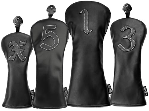 SHABIER Golfschlägerhaube, Sport-Stil, Golfschläger, Holz, Golfschläger, Fairway, Hybird, Holzabdeckung, Schwarz #1#3#X Abdeckung, 3 Stück