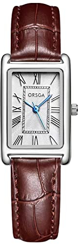 CIVO Damenuhr Analog Quarz Uhr Leder Braun Rechteckige Damen Armbanduhr Retro Klassische Uhr Elegante Römische Nummer, Mode Kleid Geschenke für Frauen Mädchen