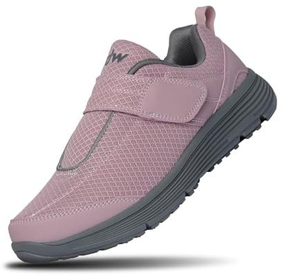 diawin Chaussures Diabétiques Femme - Orthopédiques Larges avec Velcro - Profondeur Chaussant Lisse & Spacieux - Course dw 3 Largeurs Hallux, Pieds Larges Enflés