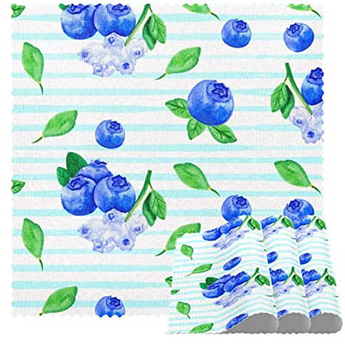 Sets de table carrés pour table à manger Motif aquarelle Blueberry Fruits Fleurs