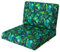 PillowPrim, Stulhkissen, Kissen für Rattansessel, Outdoor, Auflage, Palettenkissen, Sitzkissen, Rattanmöbel, Blaue Blätter, 70 x 70 cm