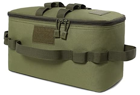 Daweglop Outdoor-Camping-Aufbewahrungstasche, Gasherd, Kanister, Topf-Tragetasche, Picknicktasche, Kochgeschirr, Utensilien, Organizer, Grün
