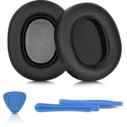ELZO Ersatz Ohrpolster für Sony WH-1000XM5 (WH1000XM5), Ersatz Ohrkissen Over-Ear-Kopfhörern für Sony 1000XM5, Ersatzpolster mit weichem Proteinleder, Geräuschisolierung Memory-Schaum, Schwarz