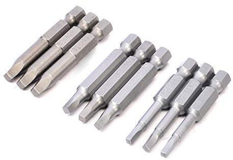 9Pcs Square Head Screwdriver Drill Power Bit 3 Set of SQ1 SQ2 SQ3 1/4-Inch Shank Magnetic Square Head Screwdriver Bits Electric Driver Bits Hand Tools