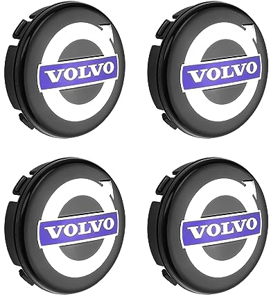 JANDH Radnabendeckel, 4 Stück Nabendeckel Radkappen 64mm, Volvo Nabendeckel, Auto-Radkappen mit Logo, Mit Vier Schnallen Befestigt, für Volvo Radkappen