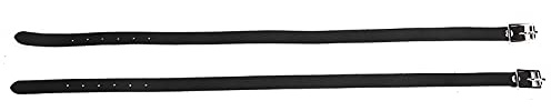 ciciglow Verlängerte Sporenriemen aus Leder mit Edelstahlschnalle, 50 cm, Schwarz, Zubehör für Pferdewerkzeuge