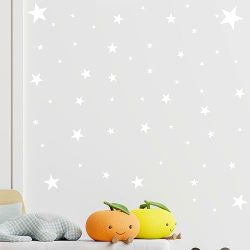 Vinilo Decorativo Pared Infantil Estrellas Vinilo Adhesivo Vinilo Decorativo Cristales Muebles Cocina Salón Dormitorio Comedor Pegatina Ventana Vinilo Habitación Espejo (20x30, BLANCO (108 UNIDADES))