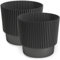 PECZEKO Pot de Fleurs Mat, Pot de Plantes en Plastique, Pot décoratif pour Grandes et Petites Plantes, Lot de 2 Pots de Fleurs, Pots de Fleurs, Pots à Herbes (2 pièces), Noir, Ø 17 cm