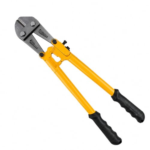 24 Bolt Cutter Mini Bolt and Wire Cutter, Cable, Chain, Spring Snips Clippers with Comfortable Soft Rubber Grip, Yellow