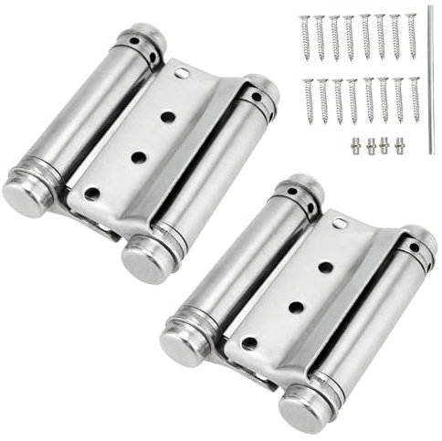 JIEHIN 2 Stück 150mm Edelstahl Saloontür Scharniere, Pendeltürscharnier Schwingtür Scharnier, Pendeltürband Türscharniere Türband für Pendeltür Gartentür Cafe Saloon Tür