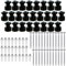 OASHISU 25 piezas Aisladores de porcelana para instalación con cable trenzado textil, aisladores para cables trenzados, aislante de porcelana, negro brillante, Ø18 mm, aisladores de cerámica vintage