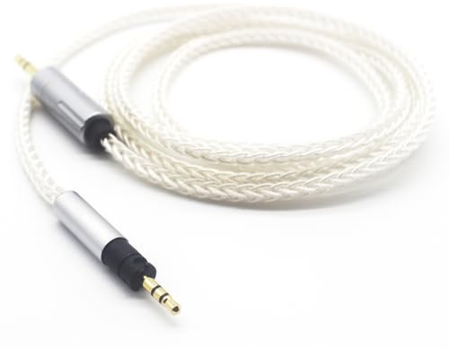 Youkamoo 3.5mm 8 Core Silver Plated Braided Replacement Upgrade Cable Compatible for Sennheiser Momentum Momentum 2 Momentum 3 HD1 Headphones 1.52m