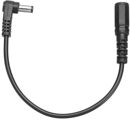 sourcing map Replacement 5.5mm x 2.1mm Right Angle 90 Degree DC Power Male to Female Plug Jack Extension Cable Cord for DC Surveillance Camera LED, 0.2m