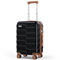 Vipbox Koffer Klein Hartschale 55cm (3 Jahre VIP-Service) Leicht Polycarbonat Reisekoffer Ultra-Langlebige Trolley Handgepäck mit 4 Rollen und TSA Schloss, Premium Schwarz