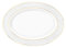 Wilmax - Piatto ovale con motivo dorato - 1 pezzo - 35 x 25 cm - Piatto piano in porcellana bianca - tavola - Lavabile in lavastoviglie da dessert - Confezionato in un'elegante confezione regalo