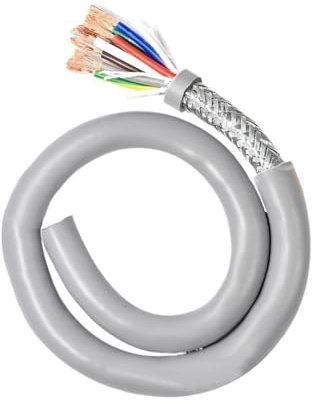 1m Cavo Elettrico, PVC Cavo alta flessibilità 6-12 multipolare, varie sezioni 0,15 mm²- 0.75 mm², TRVVP Cavo di rame, Cavi di controllo del segnale(8-core x 0.75mm²)