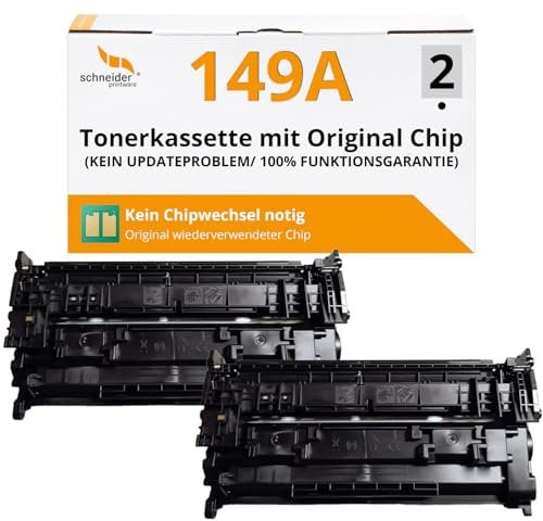 schneiderprintware [Mit Original-Chip | wiederverwendet] 2 Toner kompatibel für HP 149A W1490A 149X W1490X für Laserjet Pro 4102dw 4102fdw 4102fdn 4002d 4002dn 4002dw