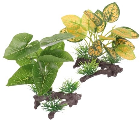 BESPORTBLE 2 Pièces Plantes de Terrarium de Reptiles Herbe d'eau d'aquarium décor de Terrarium Décoration Aquarium Accessoires pour Aquarium Plantes pour Terrarium Accessoires d'aquarium