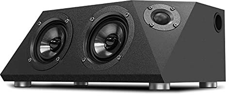 Altoparlanti da scaffale Bluetooth 5.1 ad alta potenza, 55 W × 2 - Monitor stereo attivo vicino al campo con fibra ottica, disco U, AUX e ingresso coassiale