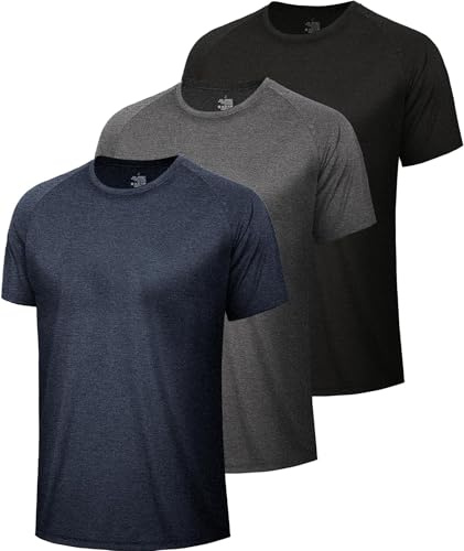 BOOJO 1, 3 or 5er Pack Sport Tshirts Herren Schnelltrocknend Shirt Kurzarm Sportshirt Gym Funktionsshirt Männer für Fitness Trainings