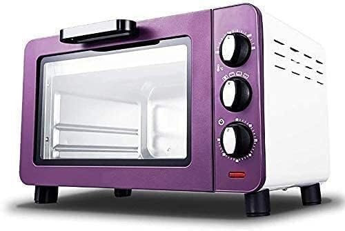 LABLADUO Air Fry Toaster Oven, Mini Oven Cooker and Grill,Electric Mini Oven Black with Timer Small Electric Oven Household Baking Small Oven 15 Liter Electric Oven(Purple)