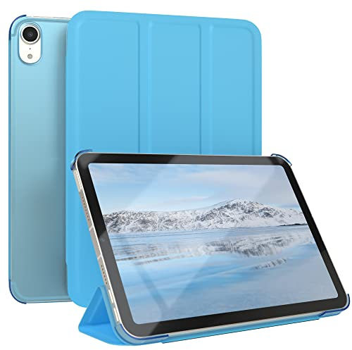 EAZY CASE - Coperchio di protezione per iPad Mini 7 (2024) Smart Cover Tablet Smartcase per alzarsi in piedi, con funzione di stand Sleep Wake Up, in pelle sintetica, Blu chiaro