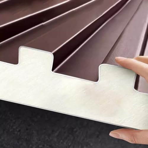 Chapa Tejado Paneles Corrugados Resistentes Al Viento para Techos (6, 8, 10 Unidades), Cubierta de Revestimiento para Invernaderos Resistente a La Intemperie con Tiras de Cierre.(1 pack,L0.6m/23.5inch