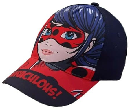 E plus M Miraculous Ladybug Basecap für Kinder – atmungsaktive Kappe mit Klettverschluss – Sonnenschutz für Jungen & Mädchen – 52/54 cm – offizielles Lizenzprodukt, Bekleidungsgröße: 54