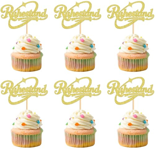 Blumomon 24 Stück Herzlichen Glückwunsch zum Ruhestand Torten Topper Golden Ruhestand Kuchen Topper Happy Retirement Kuchen Dekoration Party Supplies