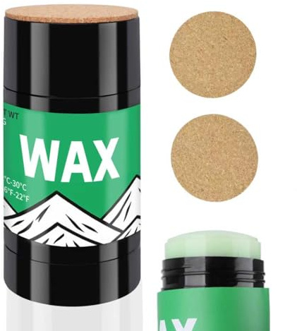Raneped Rub On Ski and Snowboard Wax, 80G with 2 Cork Applicators, Universal Temperature, Portable Cross-Country