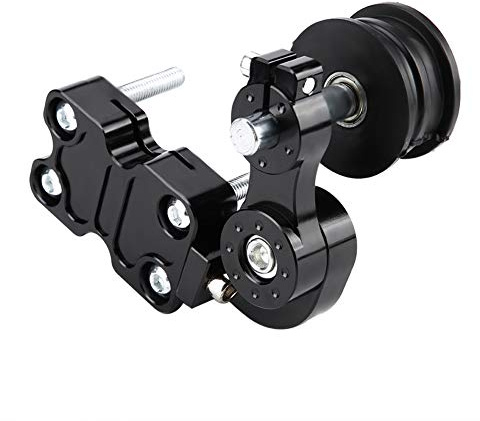 Taidda Tensor de Cadena de Aluminio Ajustable para Motocicleta, Ajustador Automático para Fácil Instalación para Vehículos Todo Terreno y Motocross, Plateado, 1 ud. (BLACK)