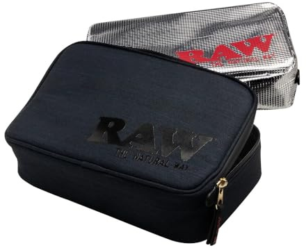 Vastu RAW Enhanced Black Smell Proof Smokers Pouch - 5 Layer Odour Blocking Storage Bag with Foil System (Small)