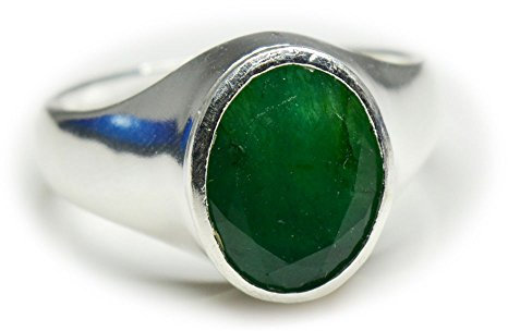 55Carat Herren - Nicht zutreffend Sterling-Silber 925 Ovalschliff grün Émeraude