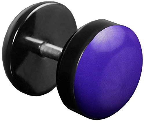 viva-adorno® 1 Stück Fake Plug Ohrstecker Edelstahl Acryl schwarz mit farbig emaillierter Front Z465 Schwarz/Lila
