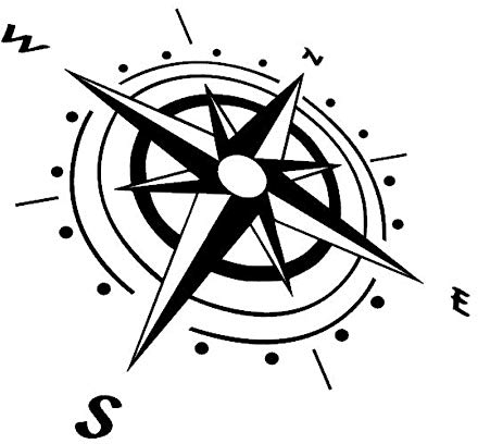 Generic - Autocollant en forme de boussole 20 cm ou 30 cm pour caravane, camping-car, caravane ou mur (92/1) 20cm Gris argenté brillant