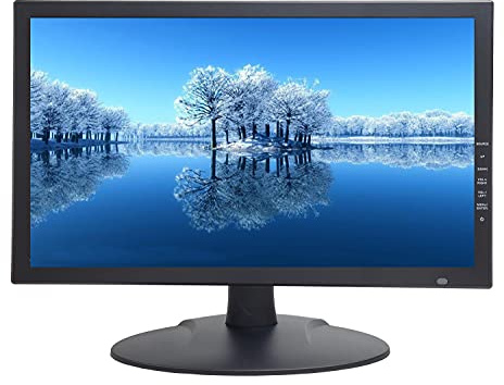 101AV 18,5 HD LED Sicherheitsmonitor HDMI VGA & BNC Eingang Built in Speaker Wide Screen Audio Video Display Computer PC Monitor for CCTV DVR Home Office Surveillance Optional Mount (3D Comb Filter)