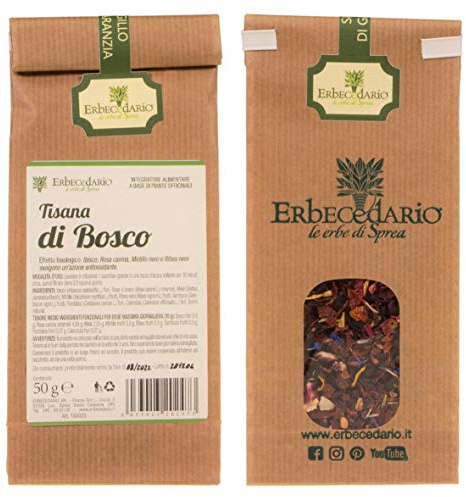 Erbecedario tisana ai frutti di bosco con Ibisco e ribes 50g | Tisana frutti rossi antiossidante e dissetante dal gusto fruttato - Made in Italy