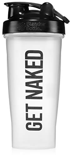 NAKED Get Shaker-Flasche mit Mixerball, 800 ml, transparent