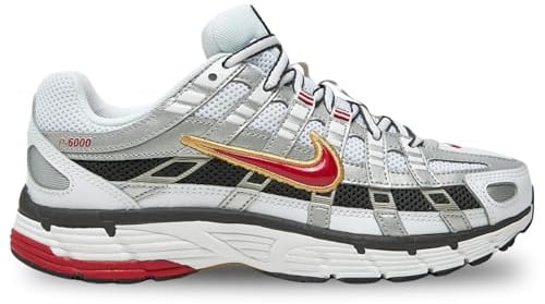 Nike Damen P-6000 Sneaker, White/Varsity Red-MTLC Platinu, 40 EU