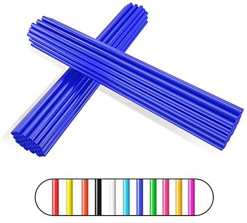 Couvre Rayon,PSLER 72 Pièces Peaux de Rayons Enjoliveurs de Jantes Housses de Protection Réutilisables pour Moto de Montagne en Fauteuil Roulant - Bleu