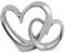 Large Silver Double Heart Ornament Valentine Love Wedding Gift Shinning Piece of Art Home Decor Ornament Sculpture ideal to Love one's