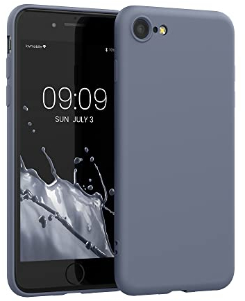 kwmobile Handyhülle für iPhone SE 2022 Hülle/iPhone SE 2020 / iPhone 8 / iPhone 7, für iPhone SE Hülle - Schutzhülle für kabelloses Laden - Case in Blaugrau