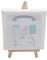 Geburtstafel Geburtsanzeige Geburt Junge blau Tafel 10x10 cm Leinwand zum selbstbeschhriften/selbstreinschreiben *NEU*